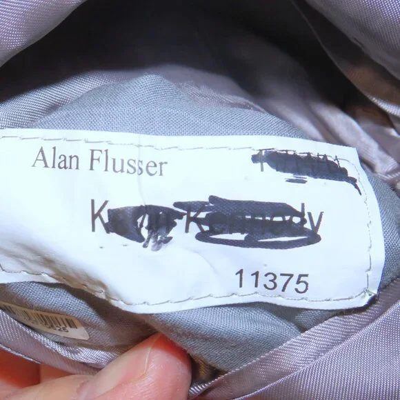 Alan Flusser Gray Stripe Bespoke Peak Lapel Two Button Suit 42R